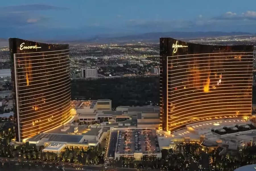 Wynn Resorts properties in the evening.